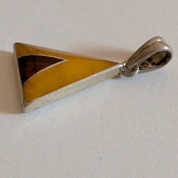 Valerio Polish Amber Sterling Silver Pendant - Picture 8 of 10